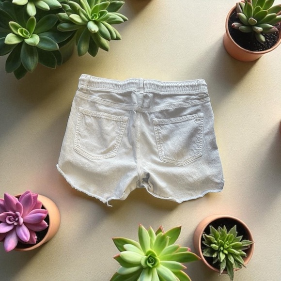 American Eagle Outfitters Cream Jean Shorts Distressed Cuffed - Picture 2 of 4
